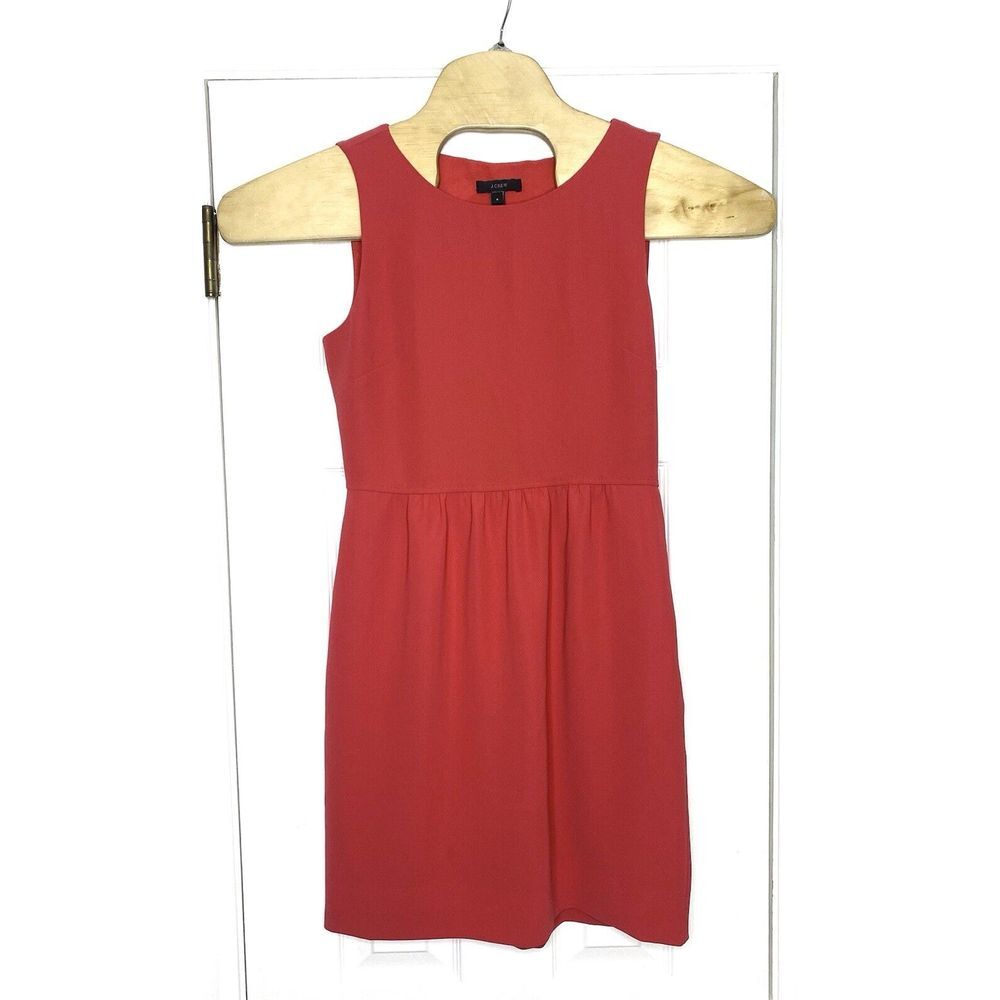 J Crew Women's Camille‎ Sleeveless Sheath Dress Pink Red 4